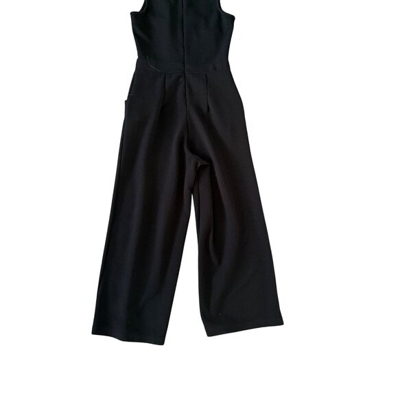 ROMEO & JULIET COUTURE Black Crop Leg Button Jumpsuit Size Medium - Picture 4 of 10